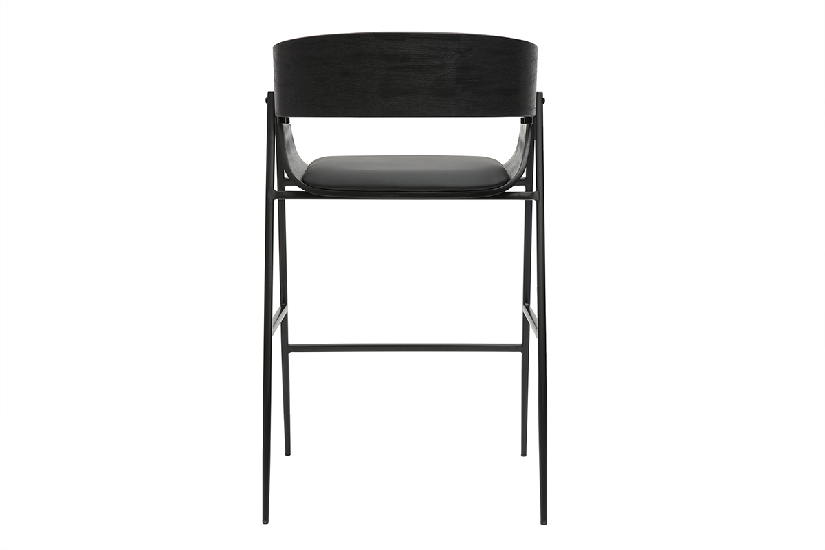 Tabourets de bar design noirs (lot de 2) WESS