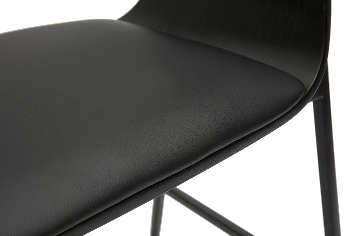 Tabourets de bar design noirs (lot de 2) WESS