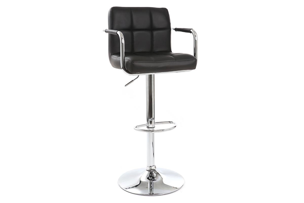 Tabourets de bar design noirs (lot de 2) WILLORD