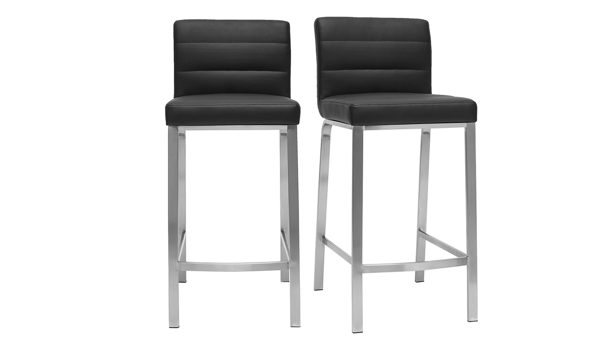 Tabourets de bar design noirs 66 cm (lot de 2) TOMY