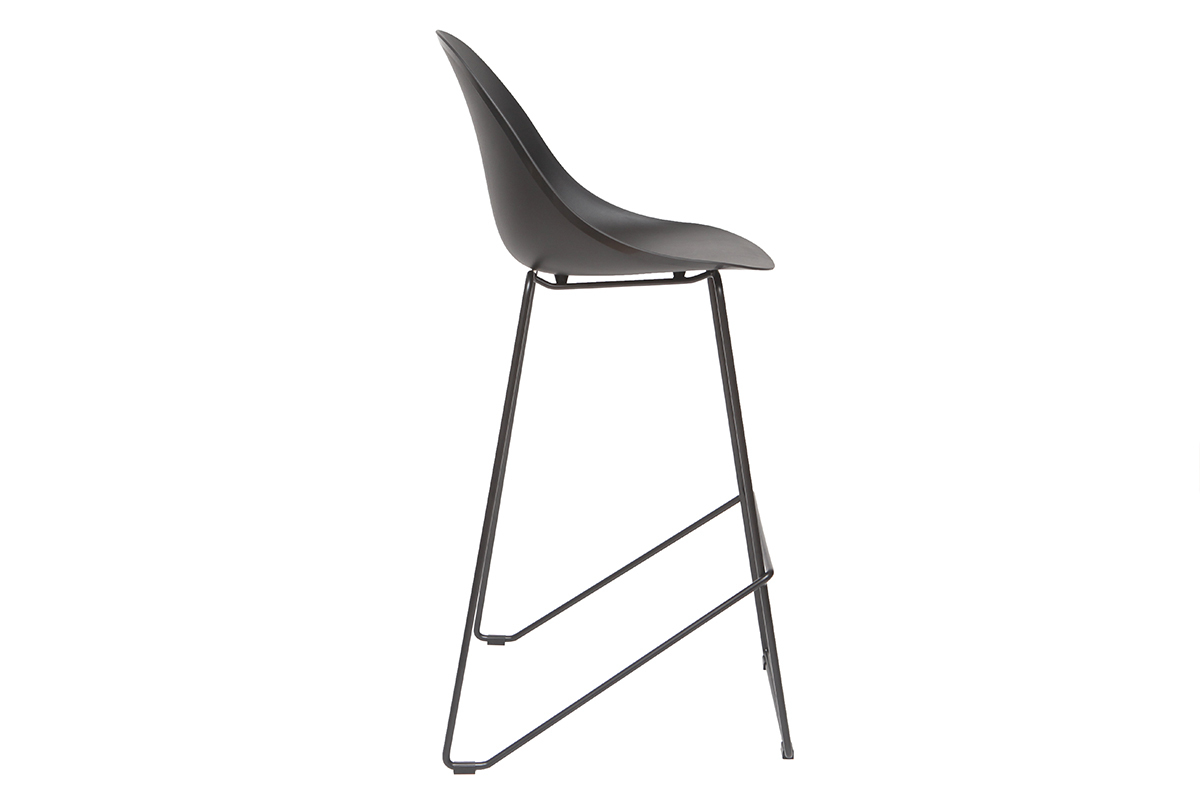 Tabourets de bar design noirs 77 cm (lot de 2) CONCHA