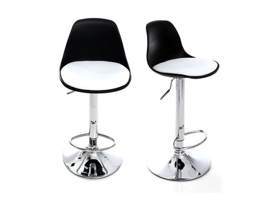 Tabourets de bar design noirs et blancs (lot de 2) STEEVY