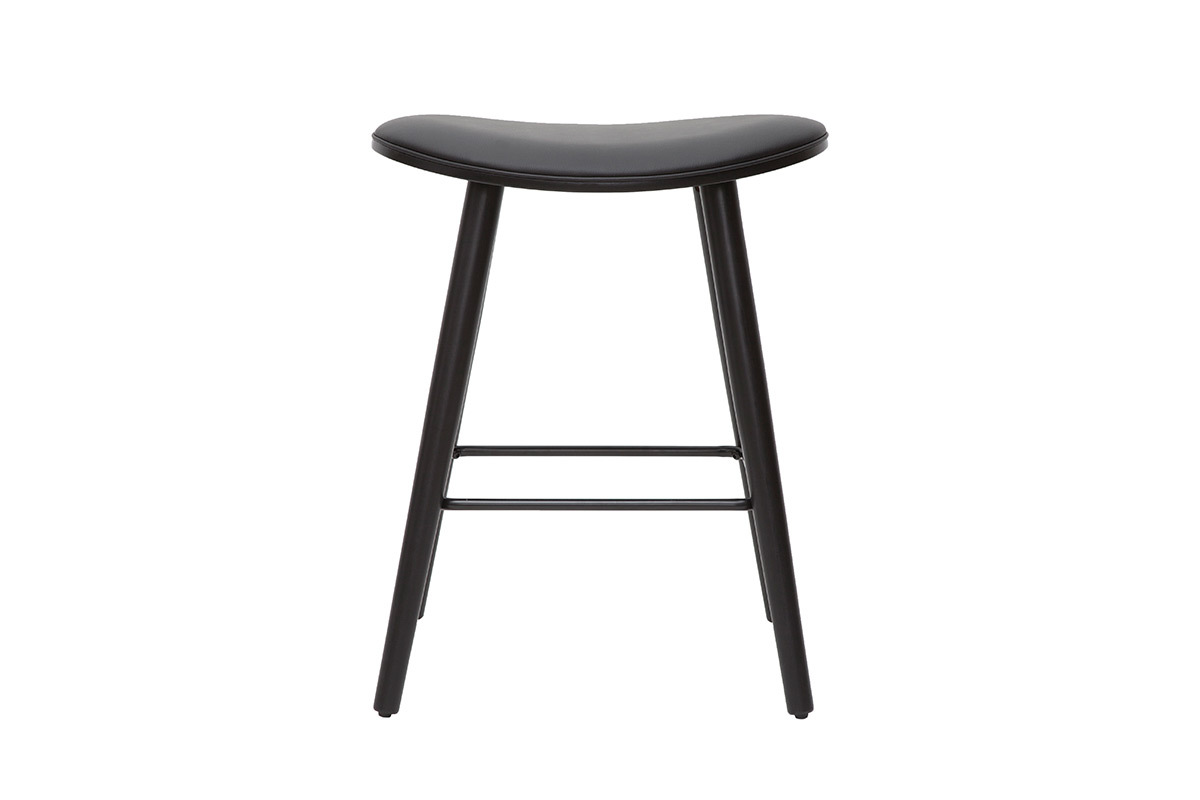 Tabourets de bar design noirs H65.5 cm (lot de 2) MEADOW