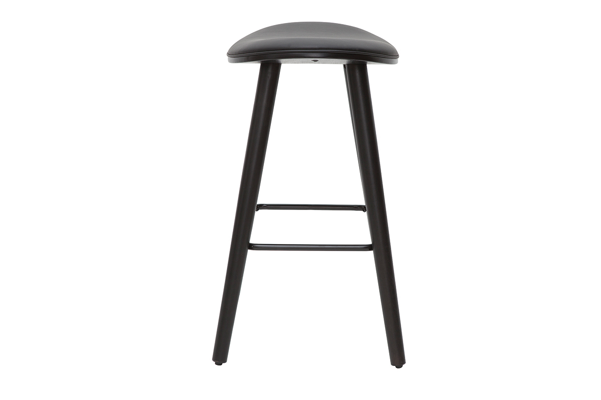 Tabourets de bar design noirs H65.5 cm (lot de 2) MEADOW
