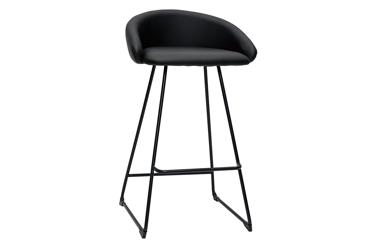Tabourets de bar design noirs H69 cm (lot de 2) REYNOLD