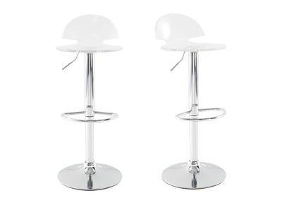 Tabourets de bar design plexiglas transparent (lot de 2) ORION