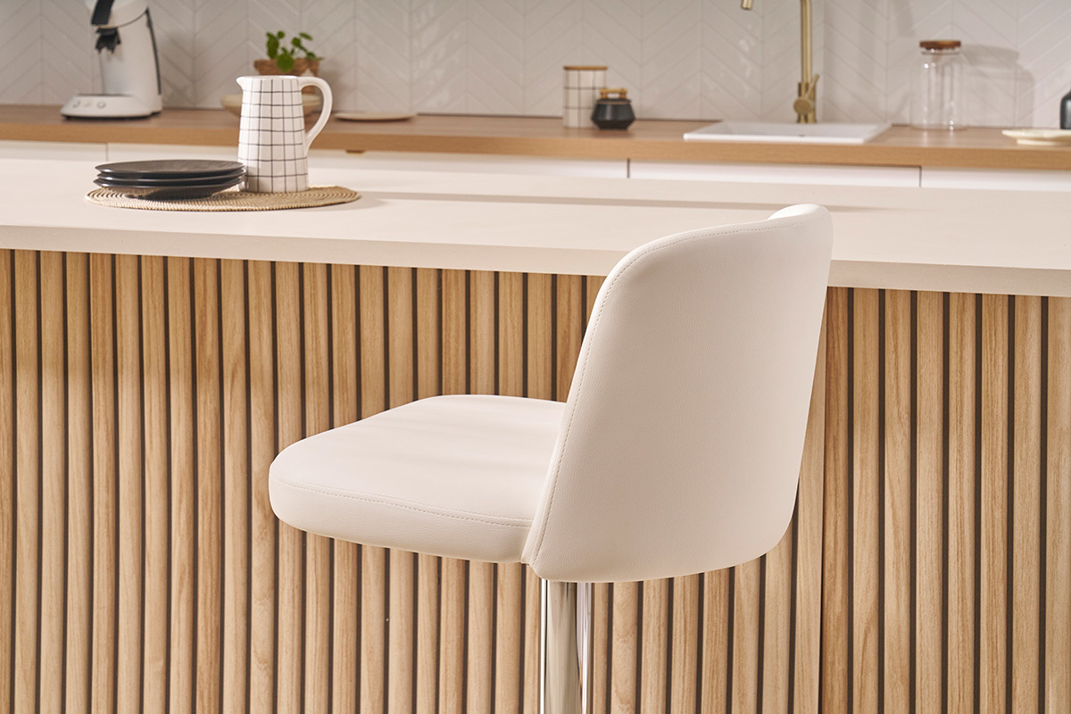 Tabourets de bar design rglables blancs (lot de 2) MONTI