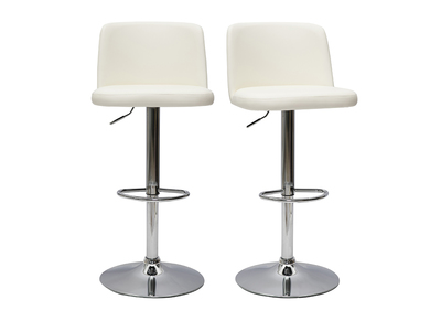 Tabourets de bar design réglables blancs (lot de 2) MONTI