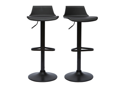 Tabourets de bar design réglables noirs 360° (lot de 2) KRONOS