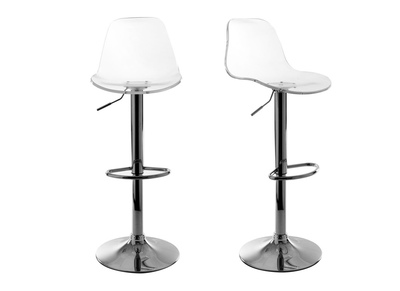 Tabourets de bar design réglables transparents (lot de 2) GALILEO