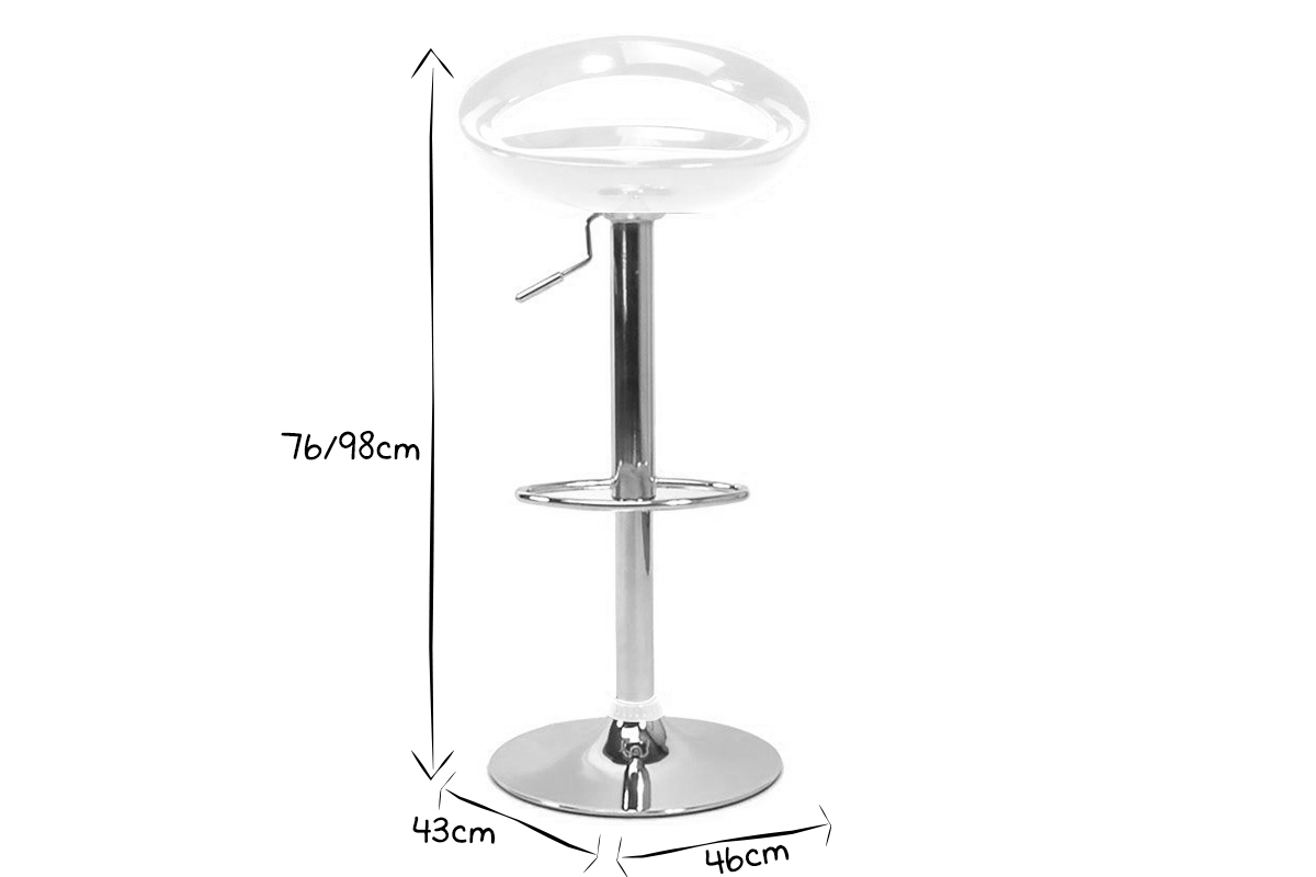 Tabourets de bar design rouges COMET (lot de 2)