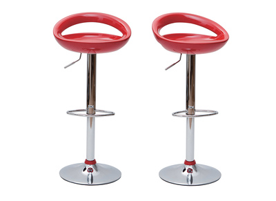 Tabourets de bar design rouges COMET (lot de 2)