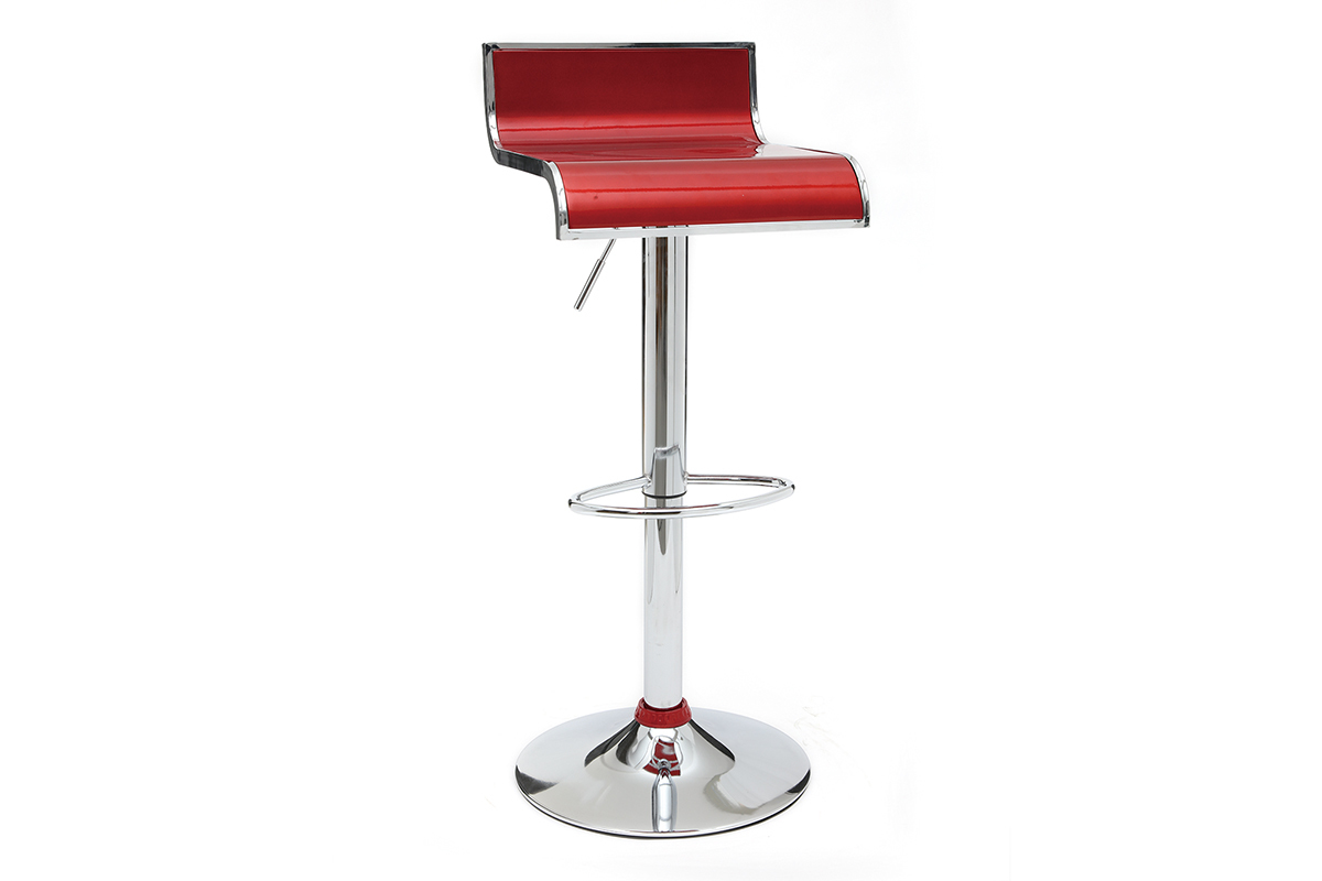 Tabourets de bar design rouges WAVES (lot de 2)