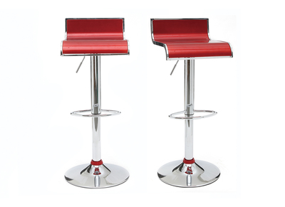 Tabourets de bar design rouges WAVES (lot de 2)