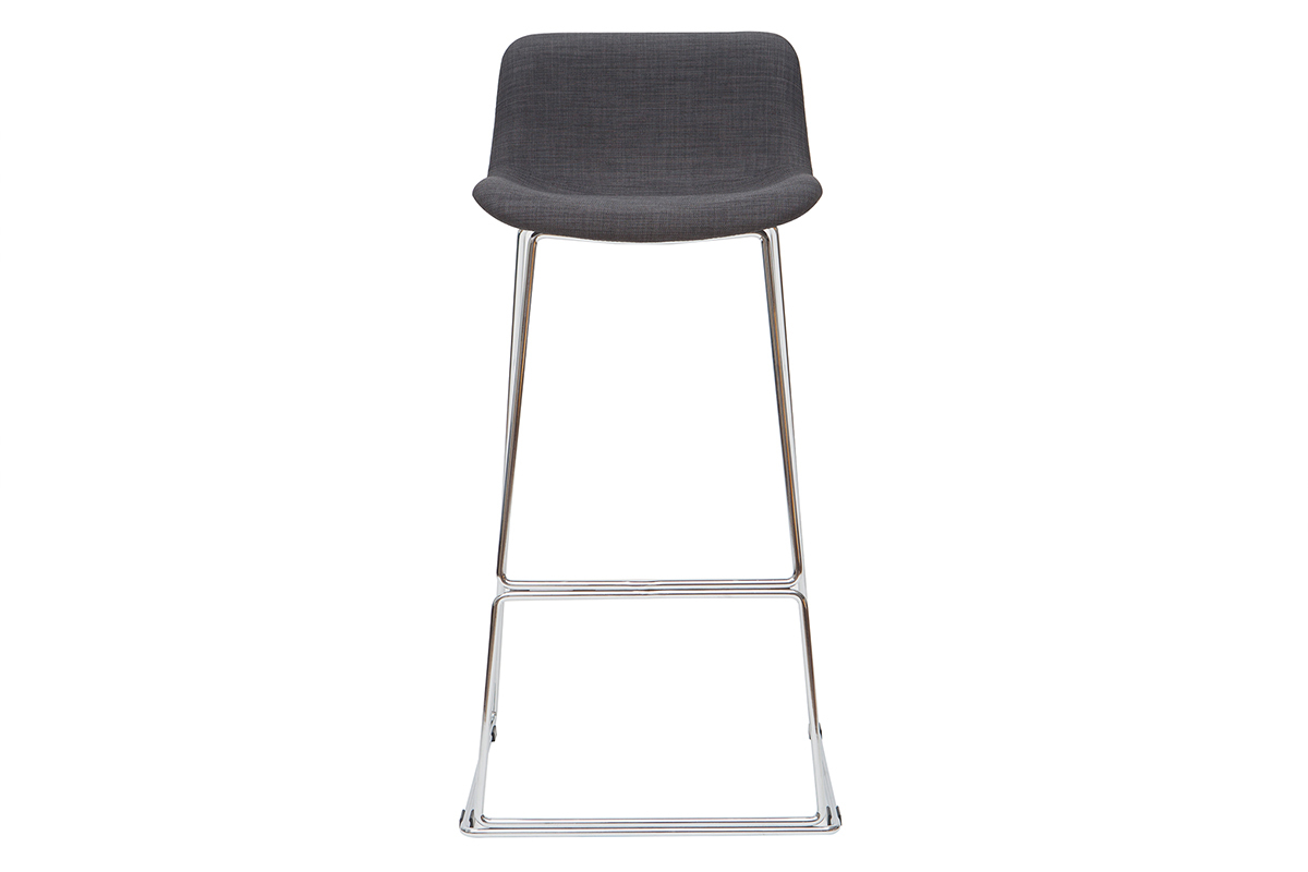 Tabourets de bar design tissu gris 75 cm (lot de 2) PALIKAO
