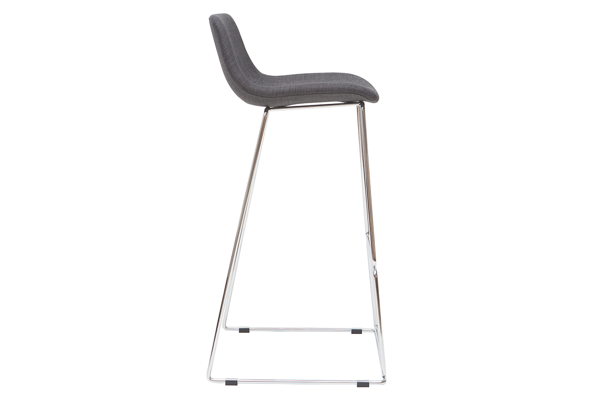 Tabourets de bar design tissu gris 75 cm (lot de 2) PALIKAO