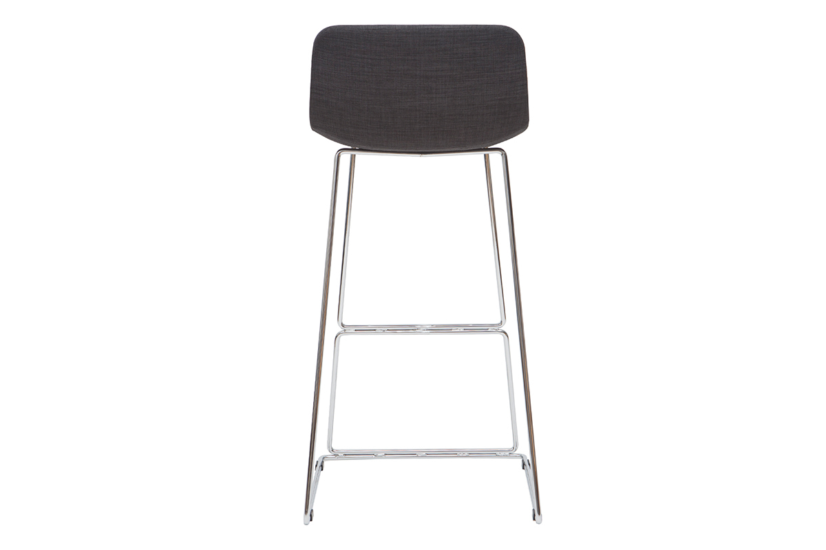 Tabourets de bar design tissu gris 75 cm (lot de 2) PALIKAO