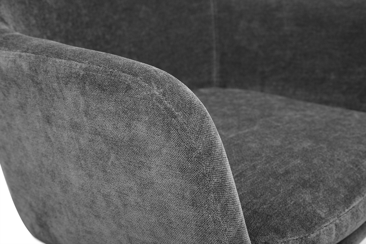 Tabourets de bar effet velours gris fonc H65 cm (lot de 2) AMIKA