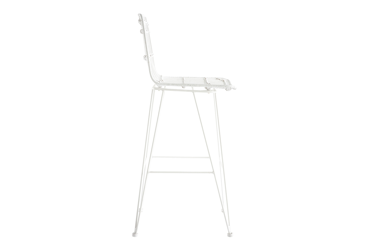 Tabourets de bar en rotin blancs (lot de 2) MALACCA