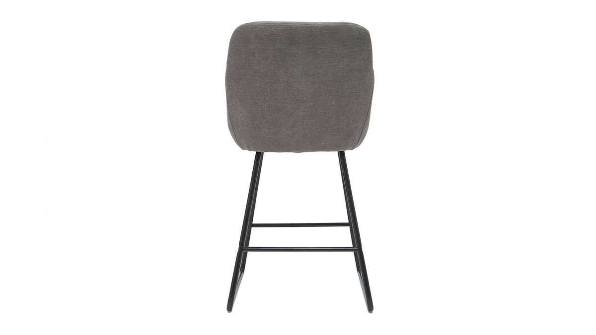 Tabourets de bar en tissu effet velours gris H65 cm (lot de 2) AMIKA