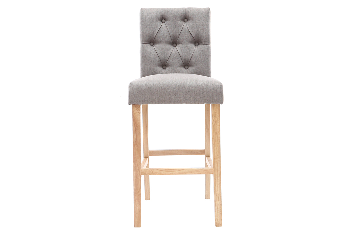Tabourets de bar en tissu gris clair H75 cm (lot de 2) RIVOLI