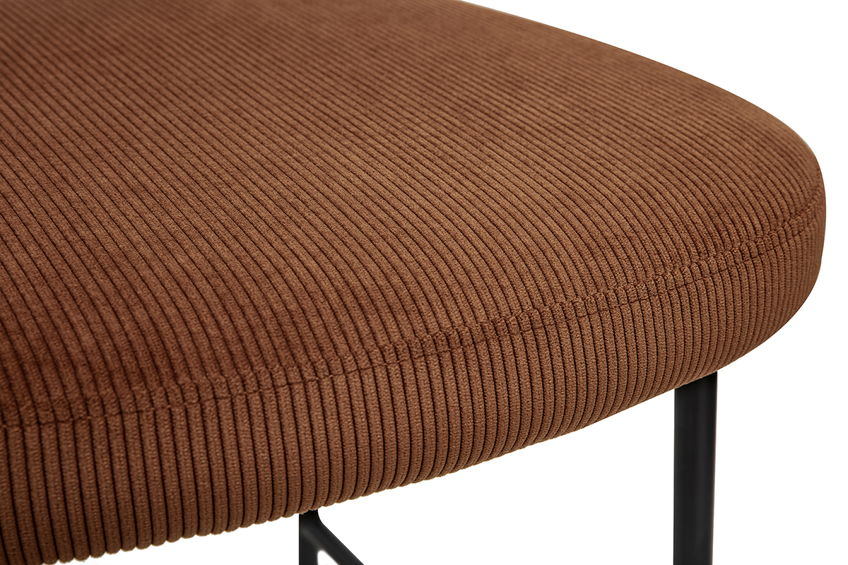 Tabourets de bar fixes en tissu velours ctel terre brle H65 cm (lot de 2) BREKA