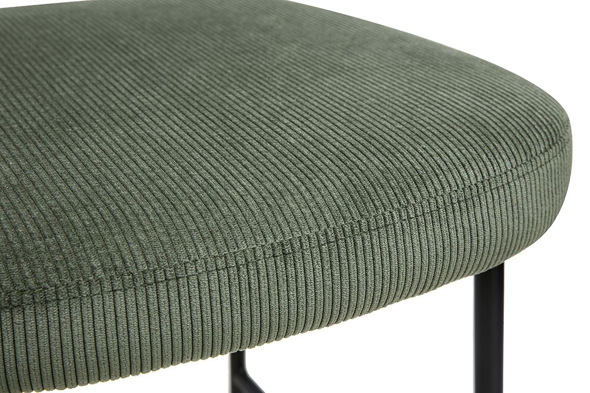 Tabourets de bar fixes en tissu velours ctel vert kaki H65 cm (lot de 2) BREKA