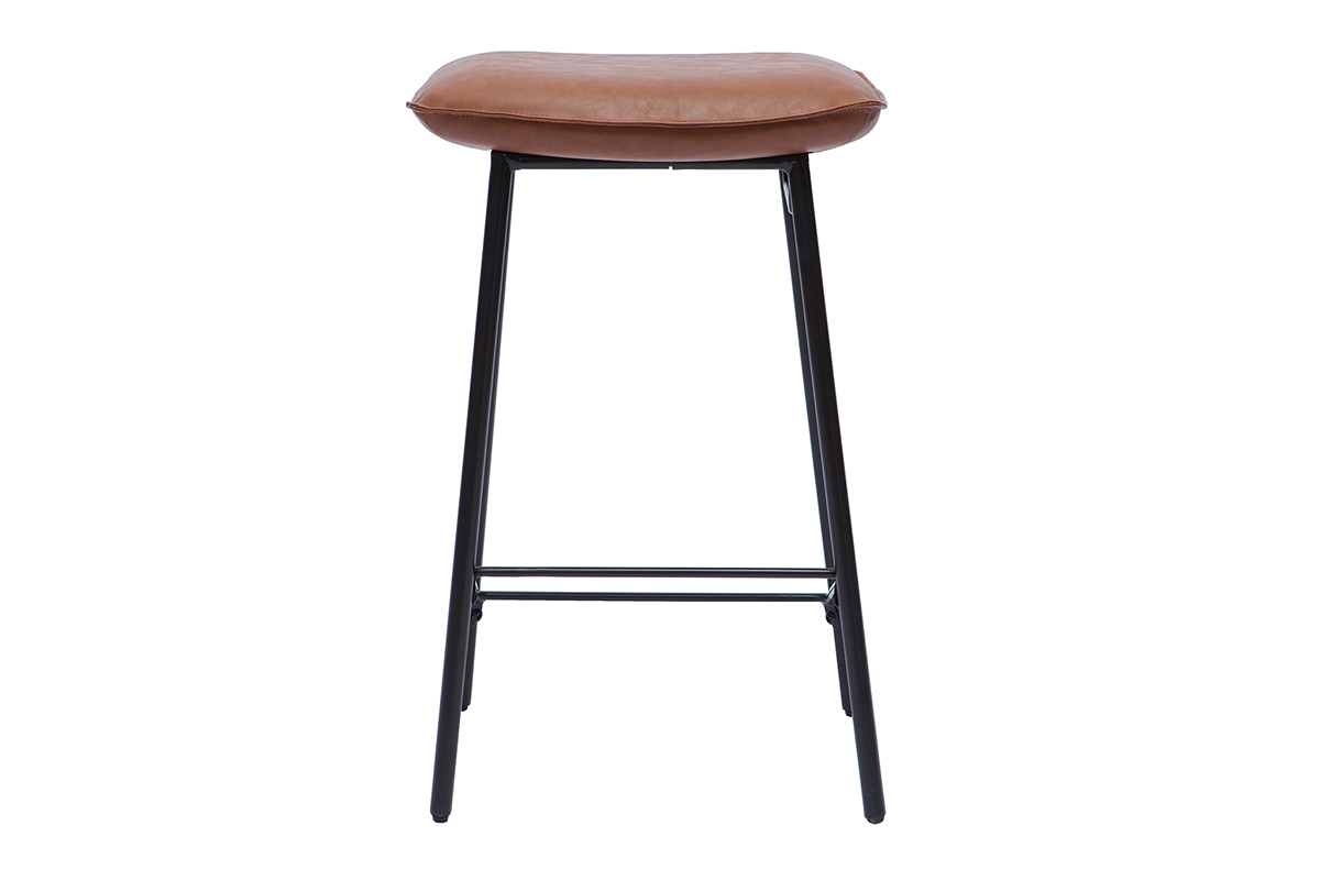 Tabourets de bar industriels marron (lot de 2) DORY