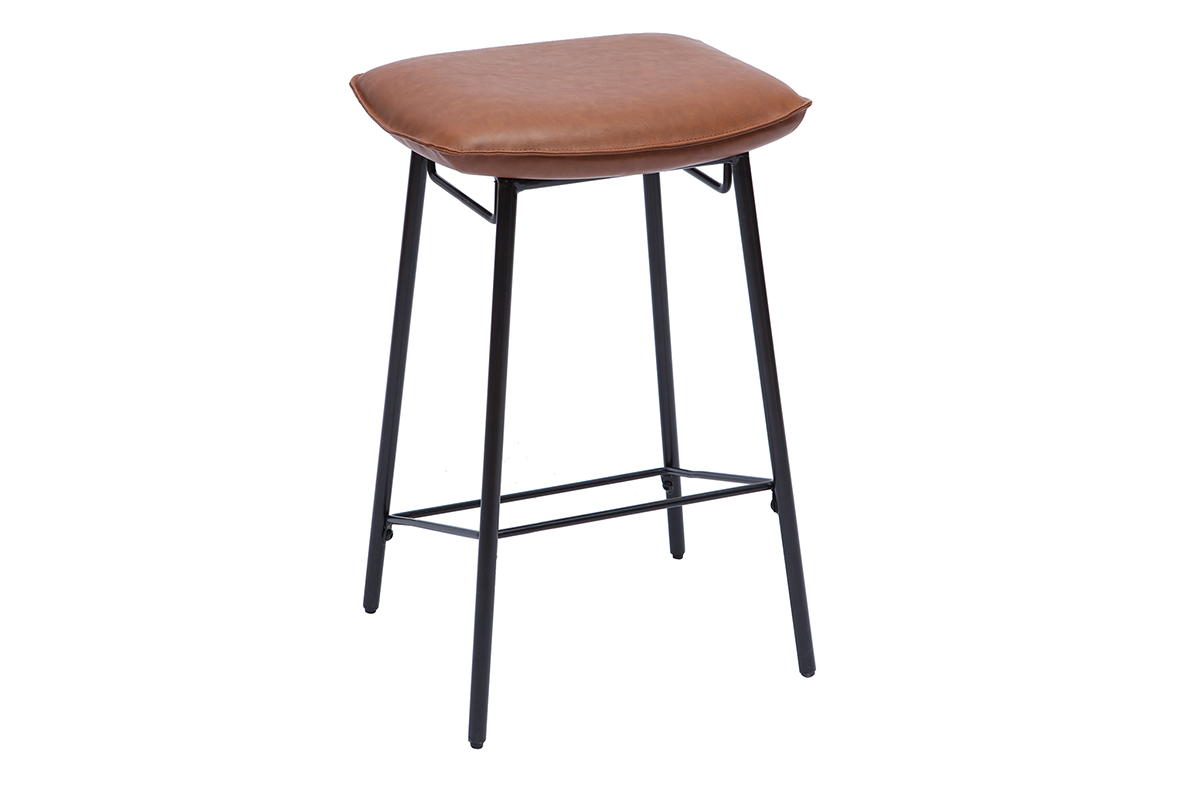 Tabourets de bar industriels marron (lot de 2) DORY