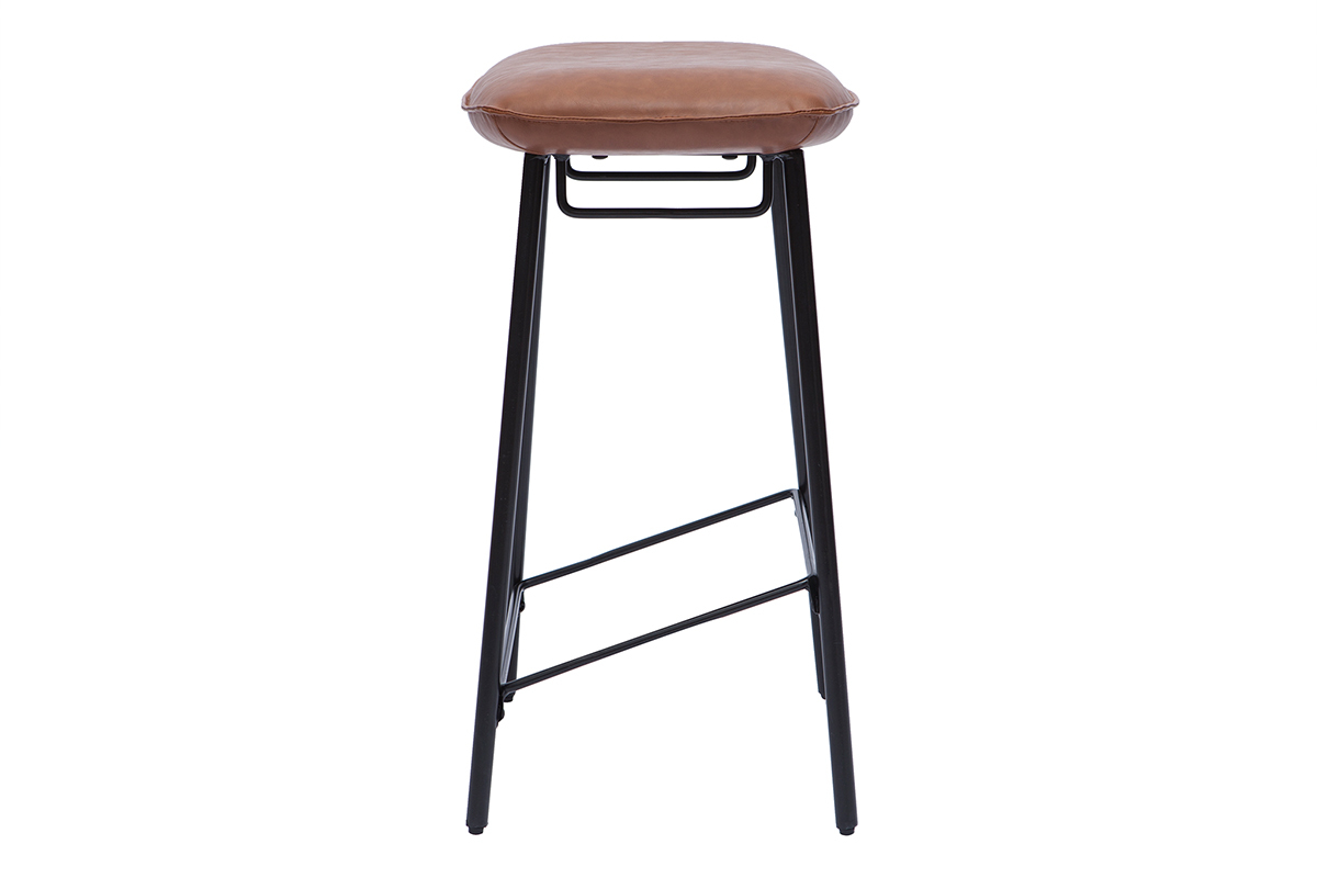 Tabourets de bar industriels marron (lot de 2) DORY