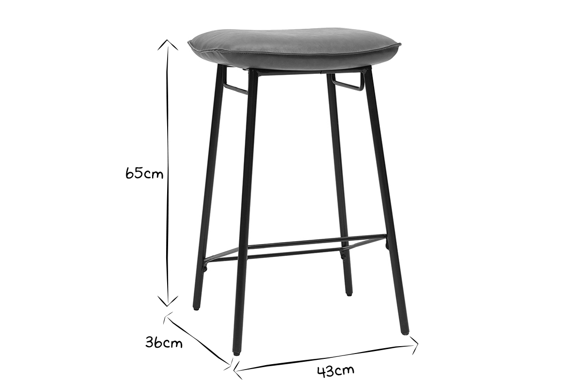 Tabourets de bar industriels marron (lot de 2) DORY