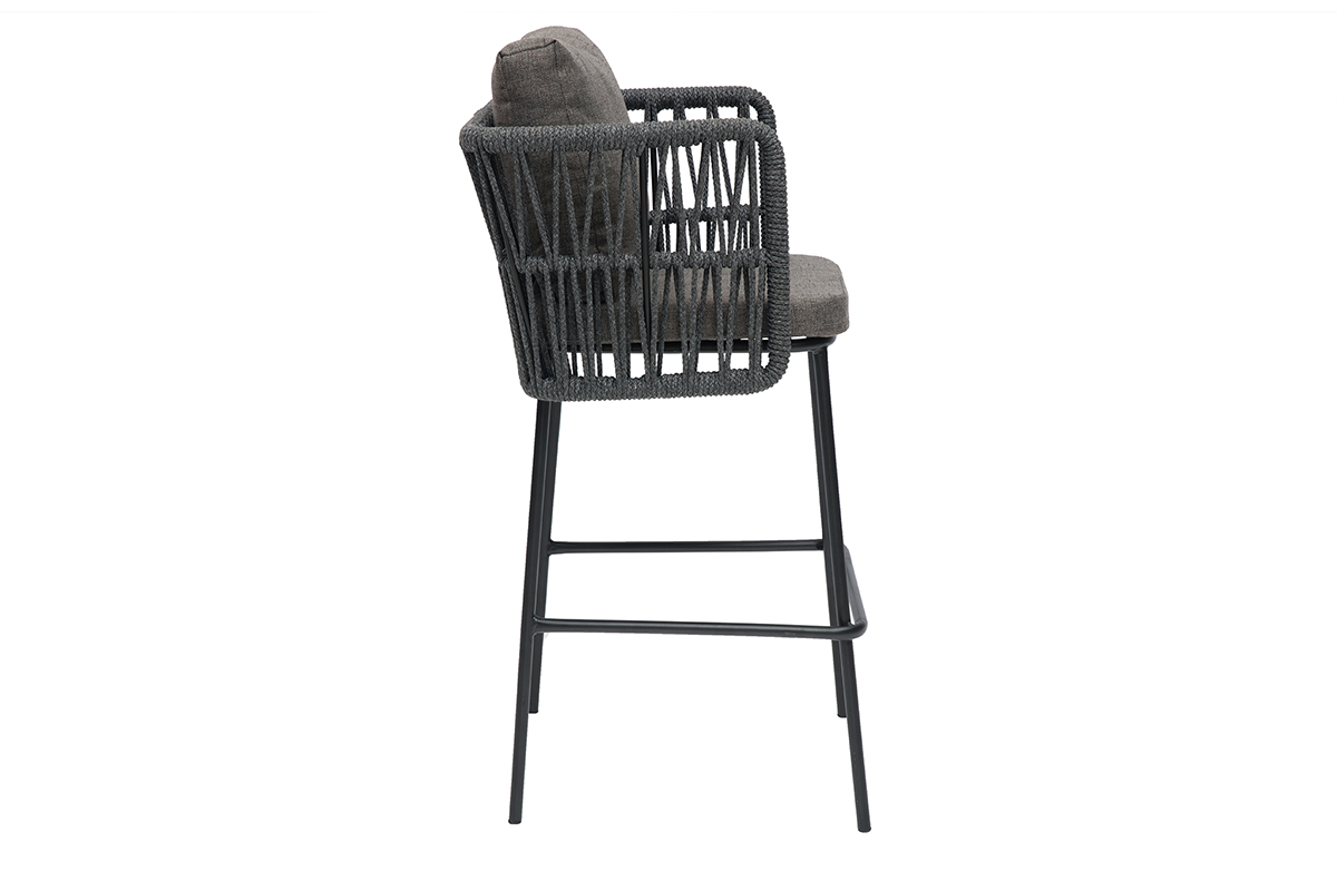 Tabourets de bar intrieur/exterieur tresss gris 76 cm (lot de 2) NALA
