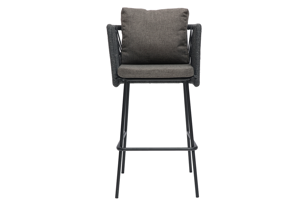Tabourets de bar intrieur/exterieur tresss gris 76 cm (lot de 2) NALA