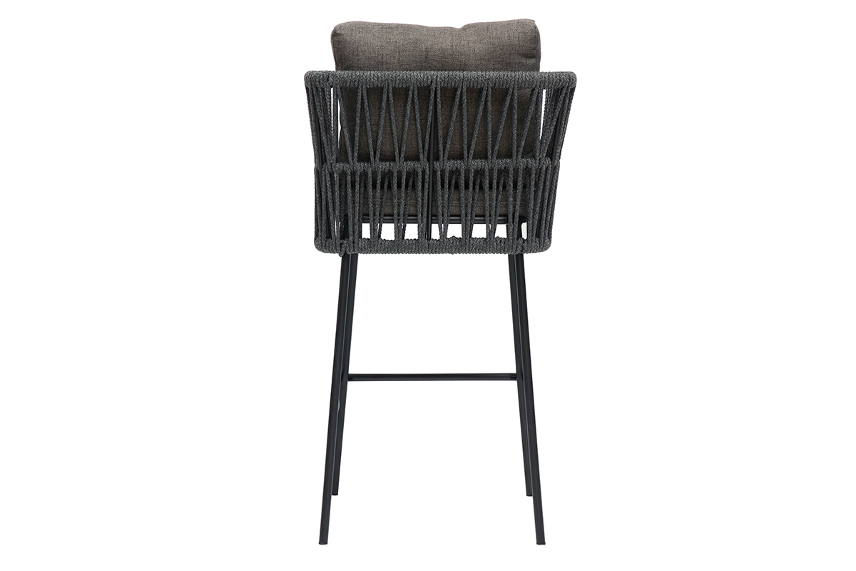 Tabourets de bar intrieur/exterieur tresss gris 76 cm (lot de 2) NALA