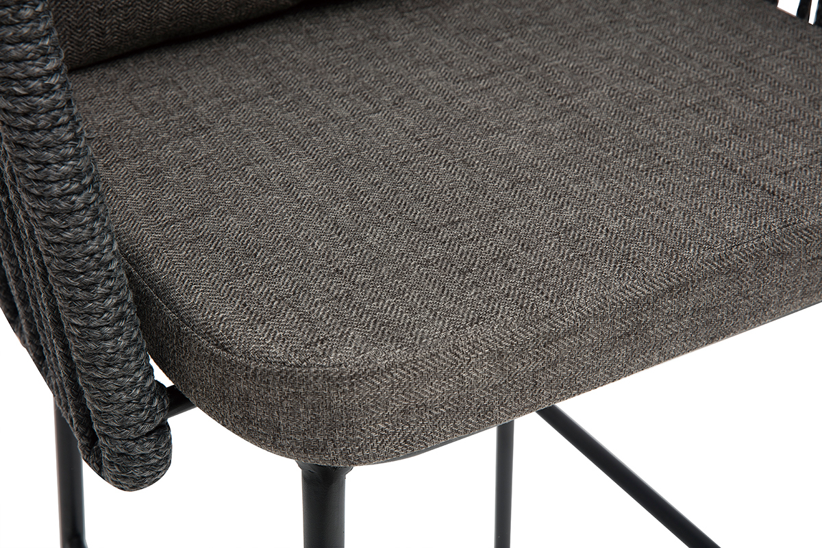 Tabourets de bar intrieur/exterieur tresss gris 76 cm (lot de 2) NALA