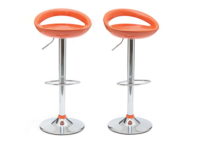 Tabourets de bar modernes orange COMET (lot de 2)