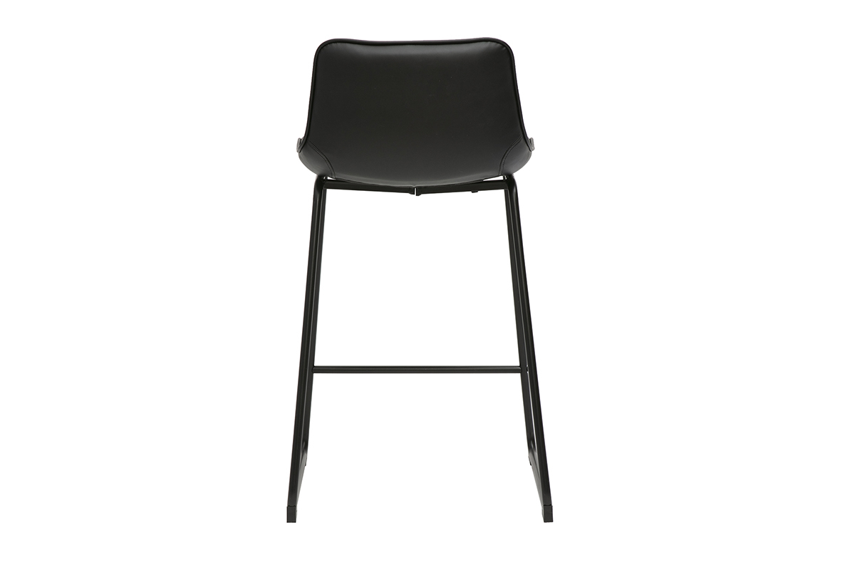 Tabourets de bar noirs et mtal H65 cm (lot de 2) BOOST