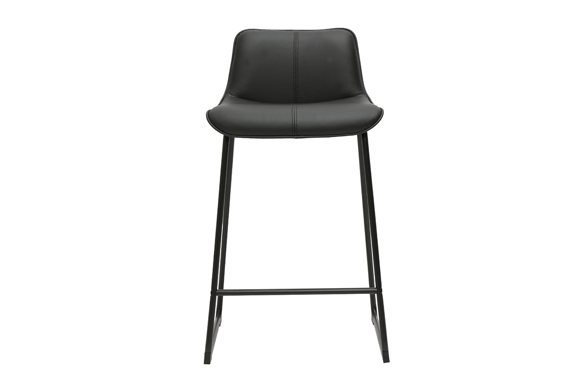 Tabourets de bar noirs et mtal H65 cm (lot de 2) BOOST