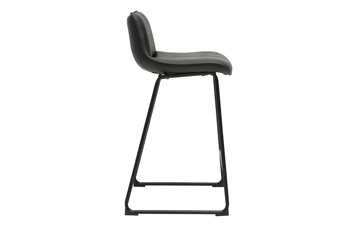 Tabourets de bar noirs et mtal H65 cm (lot de 2) BOOST