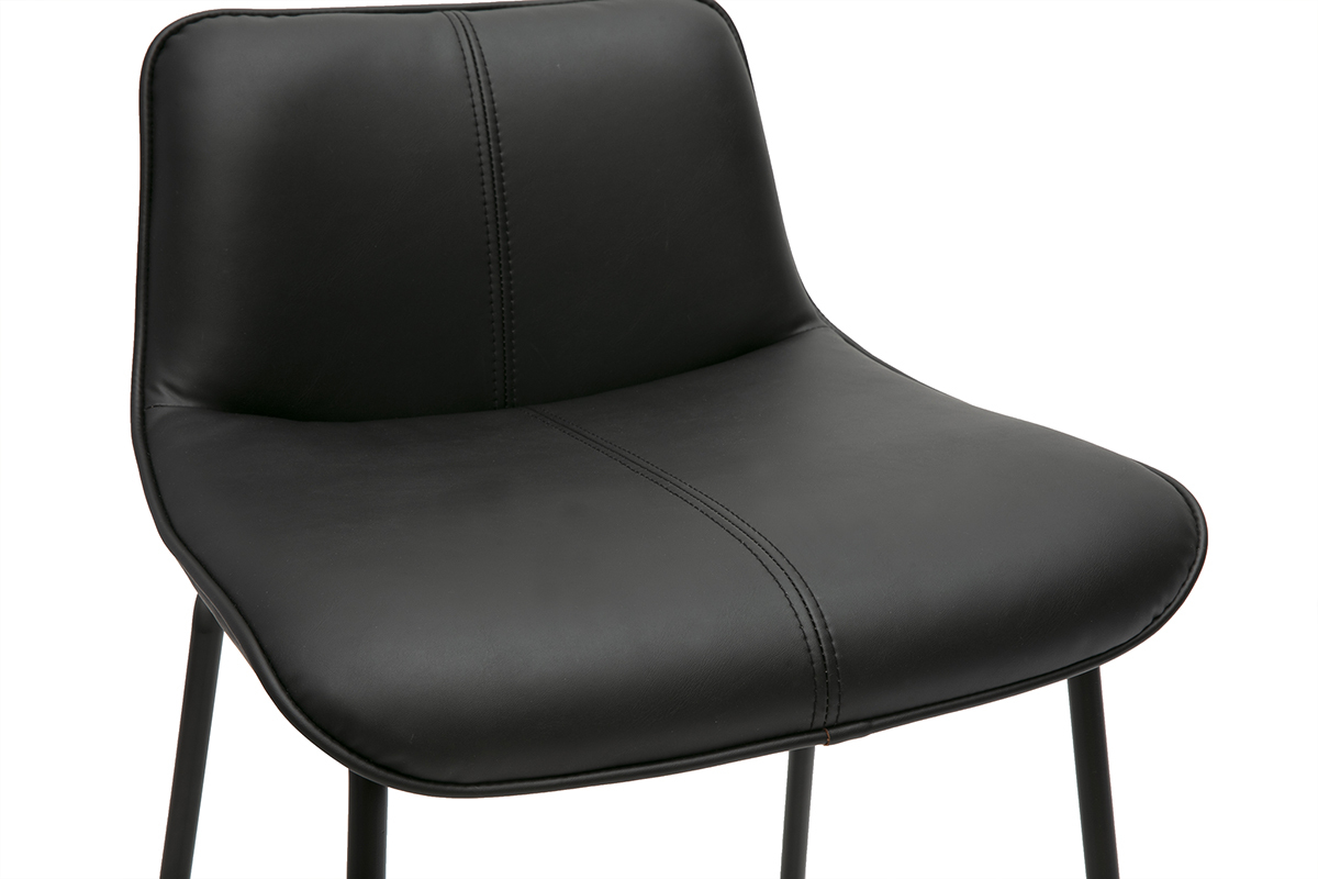 Tabourets de bar noirs et mtal H65 cm (lot de 2) BOOST