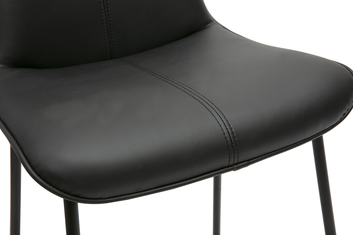 Tabourets de bar noirs et mtal H65 cm (lot de 2) BOOST