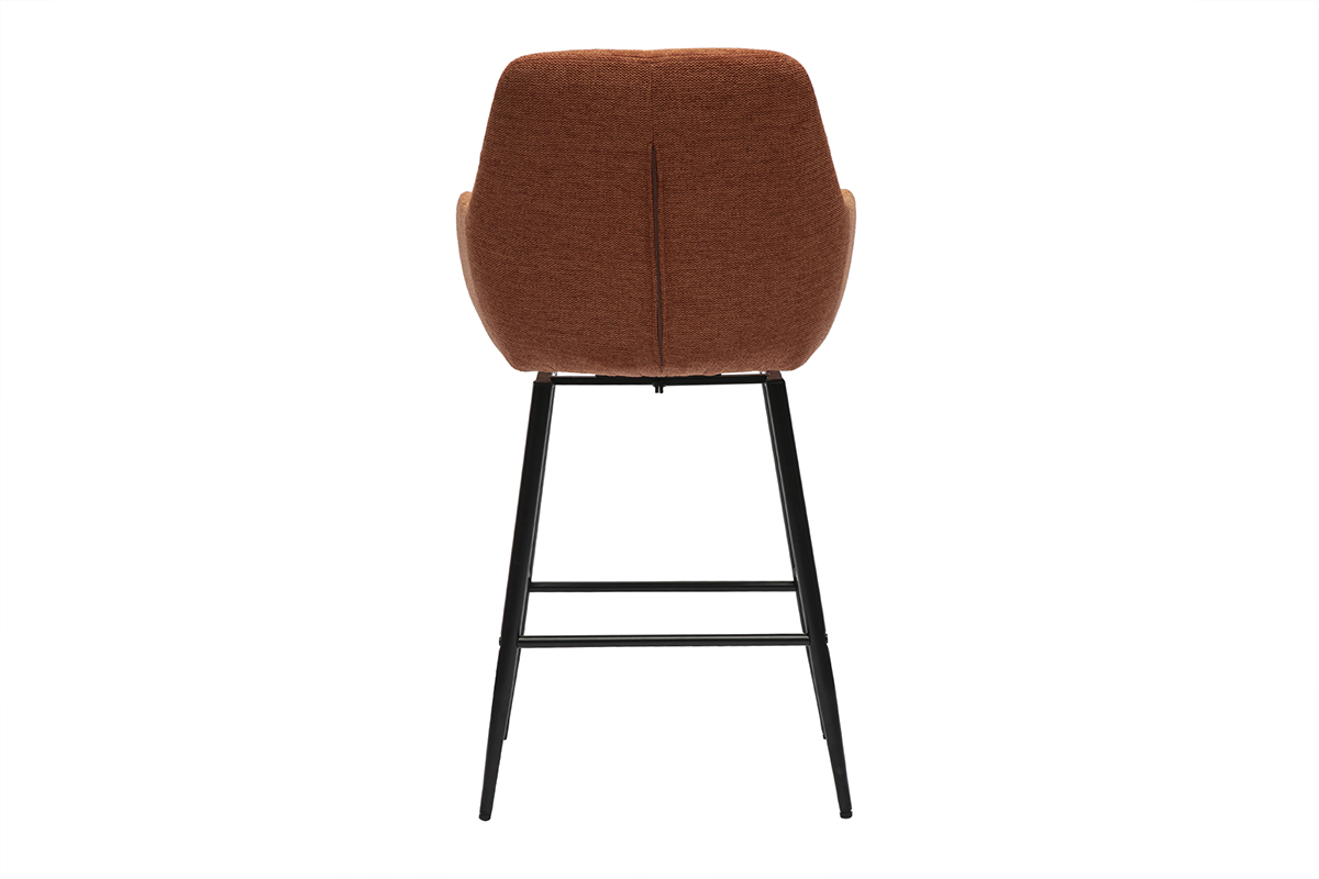 Tabourets de bar pivotants 360 en tissu effet velours textur terre brle et mtal H65.5 cm (lot de 2) ALESS