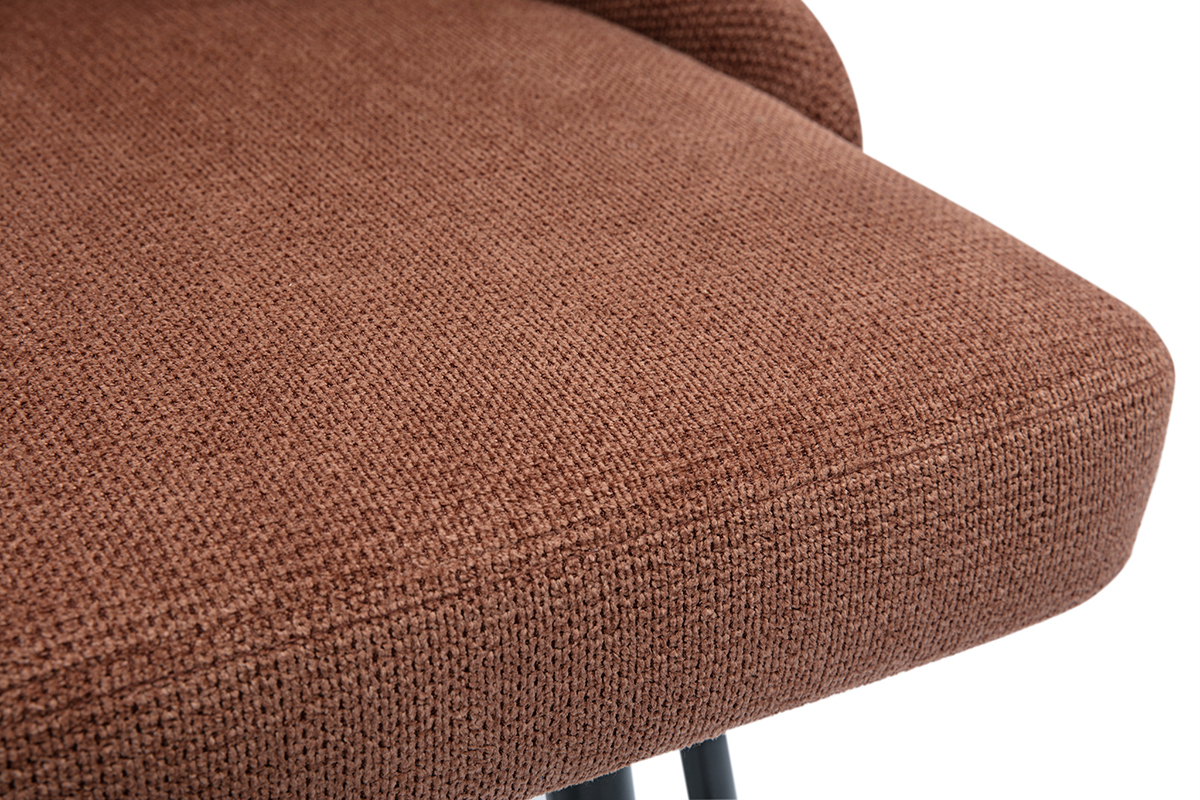 Tabourets de bar pivotants 360� en tissu chenille terre br�l�e et m�tal H66 cm (lot de 2) HASTA