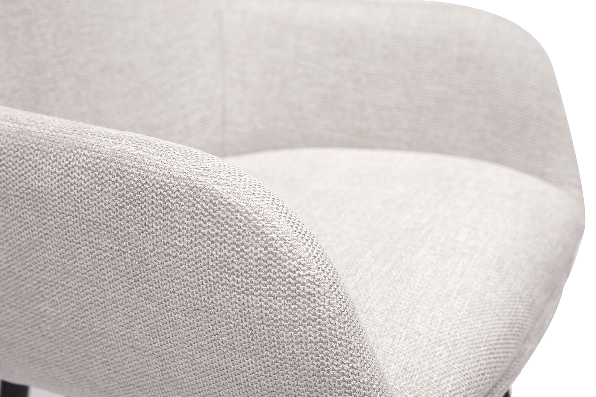 Tabourets de bar pivotants 360� en tissu effet velours textur� beige et m�tal H65.5 cm (lot de 2) ALESS