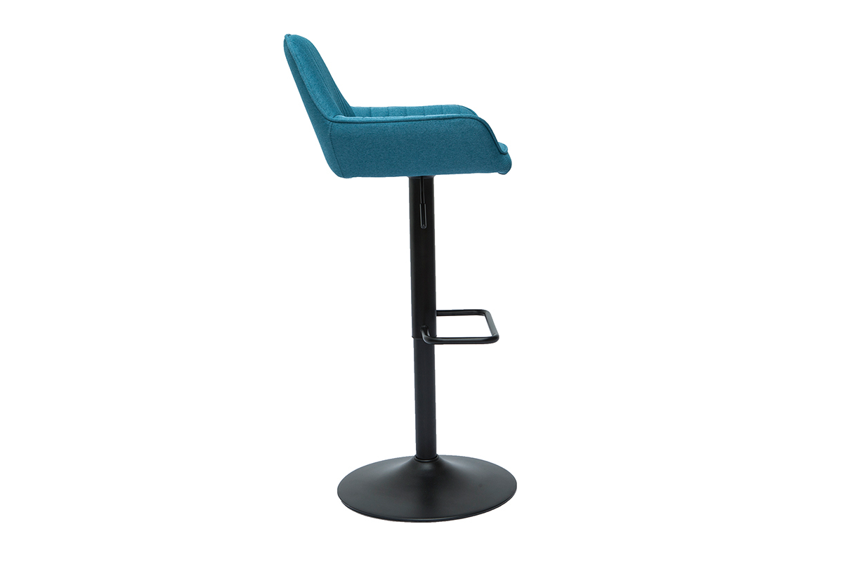 Tabourets de bar rglables design en tissu bleu (lot de 2) RONNIE