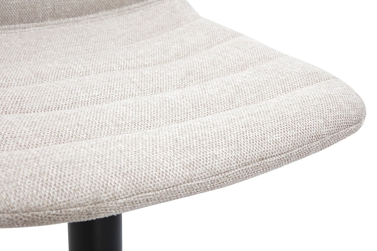 Tabourets de bar rglables en tissu effet velours textur beige et mtal (lot de 2) SAURY