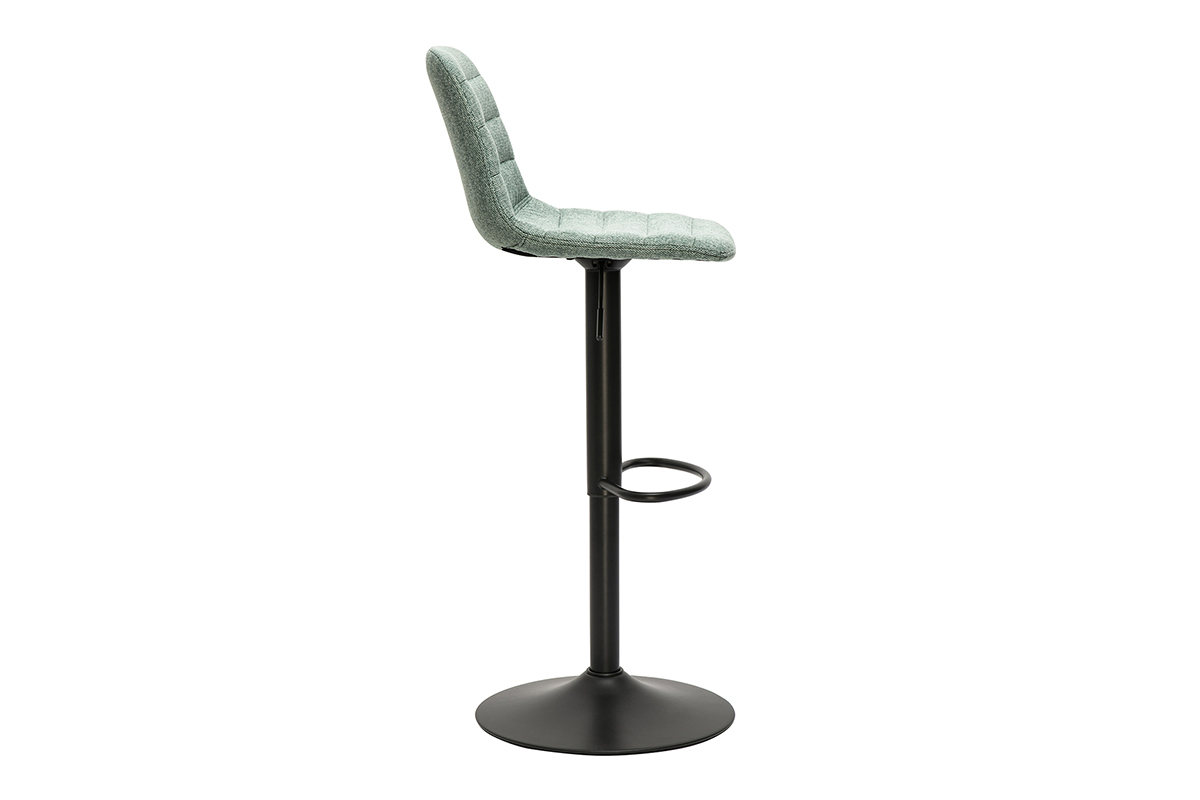 Tabourets de bar rglables en tissu effet velours textur cladon et mtal (lot de 2) SAURY