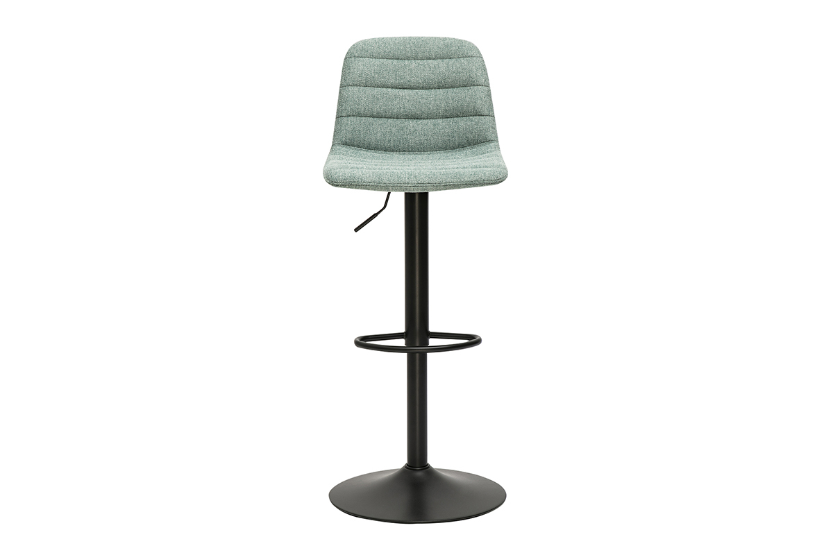 Tabourets de bar rglables en tissu effet velours textur cladon et mtal (lot de 2) SAURY