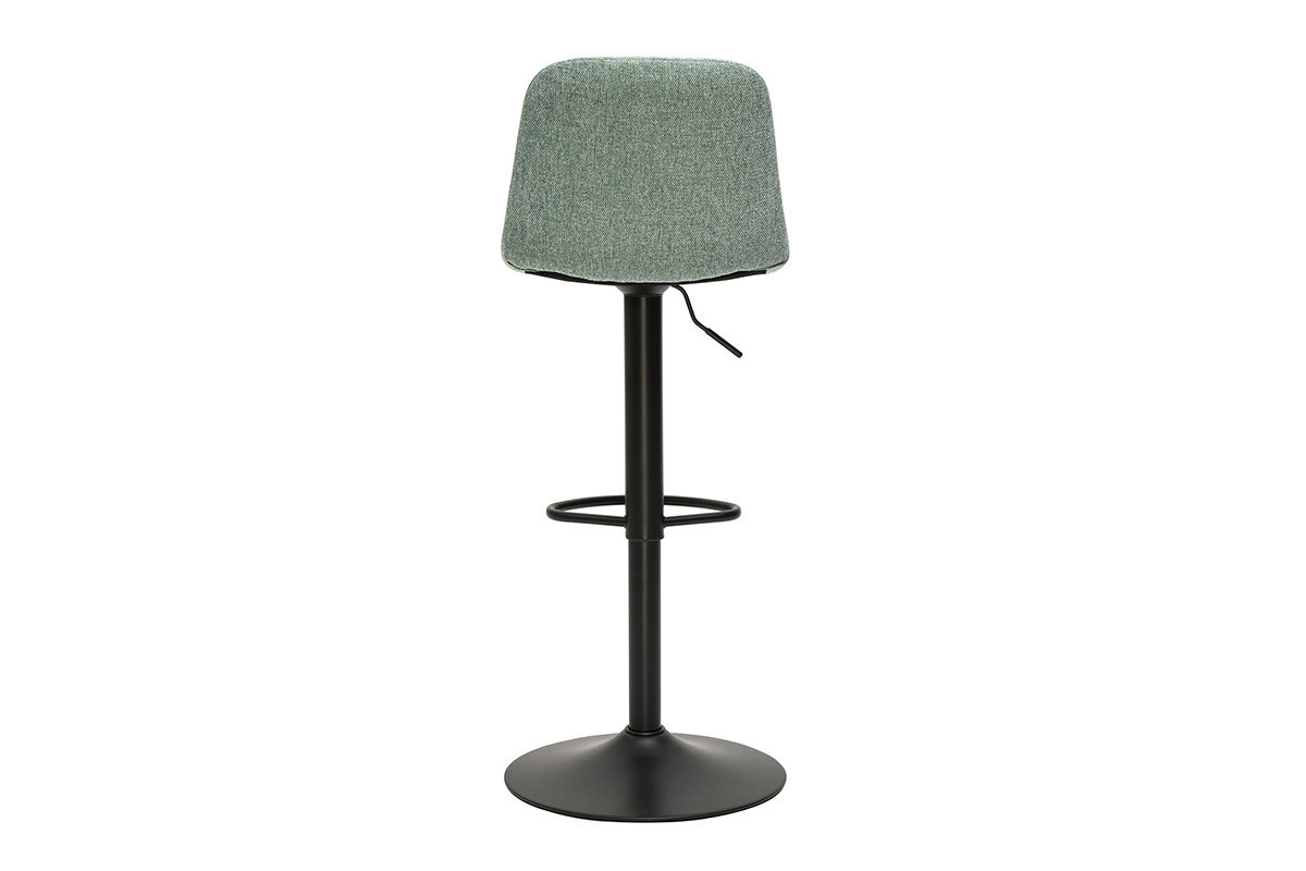 Tabourets de bar rglables en tissu effet velours textur cladon et mtal (lot de 2) SAURY