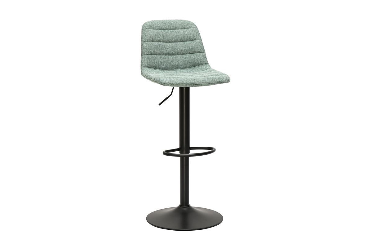 Tabourets de bar rglables en tissu effet velours textur cladon et mtal (lot de 2) SAURY